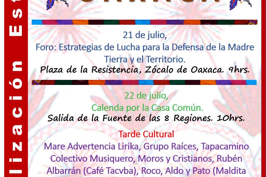 Cartel Movilización Defensa Madre Tierra