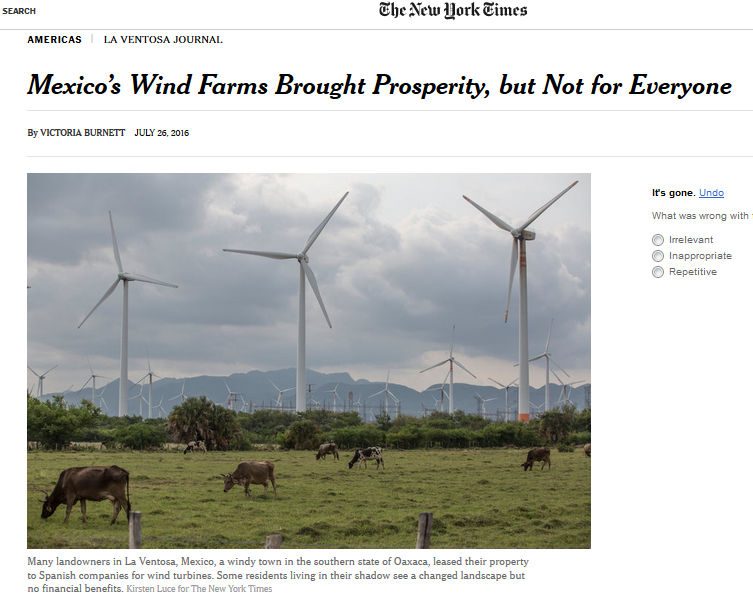 new york times eolicos