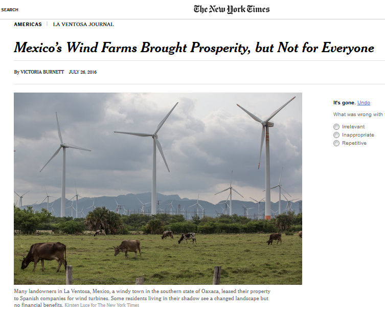 new york times eolicos