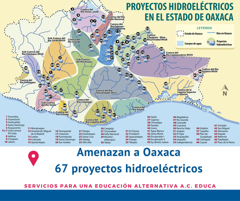 Amenazan a Oaxaca67 proyectos hidroeléctricos