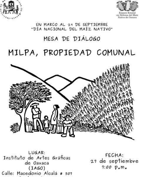 Cartel maíz propiedad comunal