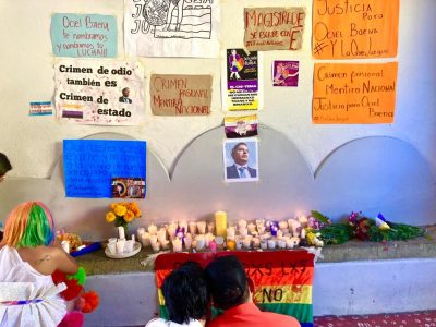 Altar en la Ciudad de Oaxaca al finalizar al marcha